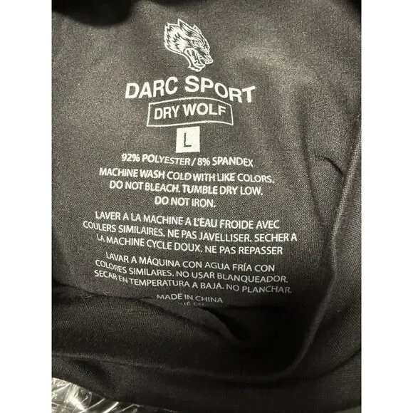 Darc Sport “FORGED” Black Raglan Wolf Graphic Tee L NWT Streetwear Premium Fit